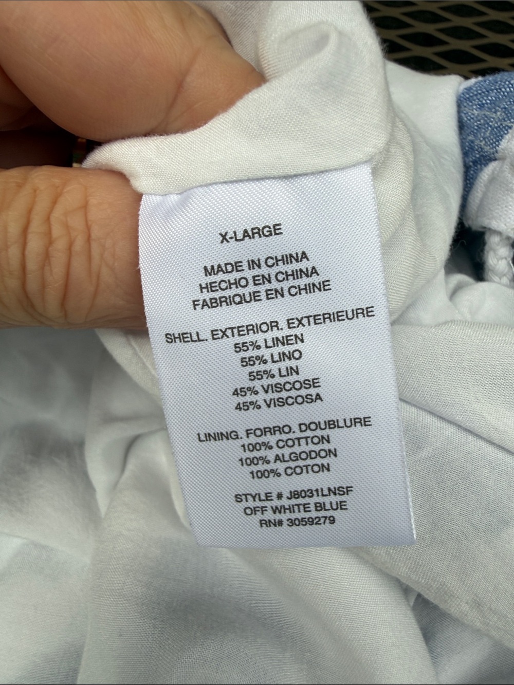 Thread & Supply Linen Blend Blue & White Striped Hooded Pullover Size XL - Picture 13 of 13
